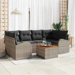 Set de canapele pentru grădină 7 pcs Gri poliratan GartenMobel Dekor