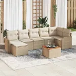 Set de canapele pentru grădină 8 pcs Bej și crem poliratan GartenMobel Dekor