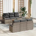 Set de canapele pentru grădină 7 pcs Gri poliratan GartenMobel Dekor