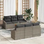 Set de canapele pentru grădină 7 pcs Gri poliratan GartenMobel Dekor