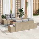 Set de canapele pentru grădină 6 pcs Beige și gri deschis GartenMobel Dekor
