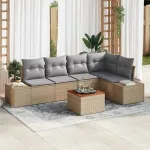 Set de canapele pentru grădină 6 pcs Beige și gri deschis GartenMobel Dekor
