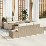 Set de canapele pentru grădină 6 pcs Bej și crem poliratan GartenMobel Dekor