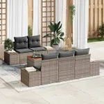 Set de canapele pentru grădină 6 pcs Gri poliratan GartenMobel Dekor