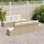 Set de canapele pentru grădină 8 pcs Bej și crem poliratan GartenMobel Dekor