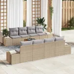Set de canapele pentru grădină 9 pcs Beige și gri deschis GartenMobel Dekor