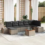 Set de canapele pentru grădină 8 pcs Gri GartenMobel Dekor