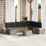 Set de canapele pentru grădină 9 pcs Gri GartenMobel Dekor