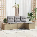 Set de canapele pentru grădină 4 pcs Beige și gri deschis GartenMobel Dekor