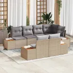 Set de canapele pentru grădină 7 pcs Beige și gri deschis GartenMobel Dekor