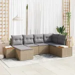 Set de canapele pentru grădină 7 pcs Beige și gri deschis GartenMobel Dekor