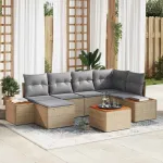 Set de canapele pentru grădină 7 pcs Beige și gri deschis GartenMobel Dekor