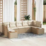 Set de canapele pentru grădină 7 pcs Bej și crem Poliratan GartenMobel Dekor