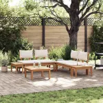 Set de canapele pentru grădină 3 pcs Maro și Crem GartenMobel Dekor