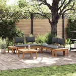 Set de canapele pentru grădină 3 pcs Maro și gri GartenMobel Dekor