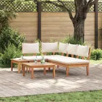 Set de canapele pentru grădină 4 pcs Maro și Crem GartenMobel Dekor