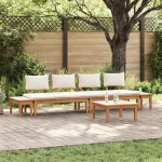 Set de canapele pentru grădină 5 pcs Maro și Crem GartenMobel Dekor