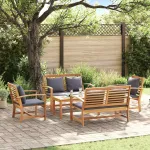 Set de canapele pentru grădină 5 pcs natural Lemn solid de tec GartenMobel Dekor