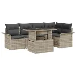 Set de canapele pentru grădină 6 pcs Gri deschis Rattan poli GartenMobel Dekor