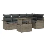 Set de canapele pentru grădină cu pernă 6 pcs Gri Poli Rattan GartenMobel Dekor