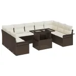 Set de canapele pentru grădină cu pernă 10 pcs Maro Poli Rattan GartenMobel Dekor
