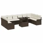 Set de canapele pentru grădină cu pernă 11 pcs Maro Poli Rattan GartenMobel Dekor