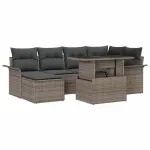 Set de canapele pentru grădină cu pernă 7 pcs Gri Rattan poli GartenMobel Dekor