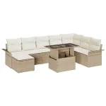 Set de canapele pentru grădină cu pernă 9 pcs Bej și crem GartenMobel Dekor