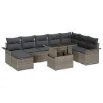 Set de canapele pentru grădină cu pernă cu depozitare 9 pcs Gri GartenMobel Dekor