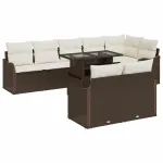Set de canapele pentru grădină cu pernă 9 pcs Maro Poli Rattan GartenMobel Dekor