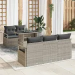 Set de canapele pentru grădină 6 pcs Gri deschis Rattan poli GartenMobel Dekor