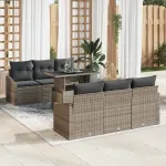 Set de canapele pentru grădină 7 pcs Gri Rattan poli GartenMobel Dekor