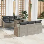 Set de canapele pentru grădină 7 pcs Gri deschis Rattan poli GartenMobel Dekor