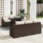 Set de canapele pentru grădină cu pernă 6 pcs Maro poliratan GartenMobel Dekor