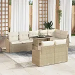 Set de canapele pentru grădină cu pernă 9 pcs Bej și crem GartenMobel Dekor