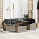 Set de canapele pentru grădină cu pernă cu depozitare 6 pcs Gri GartenMobel Dekor