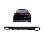 Difuzor bara spate Audi A6 C7 4G 2010-2014 cu ornamente evacuare RS6