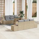 Set de canapele pentru grădină 7 pcs Beige și gri deschis GartenMobel Dekor
