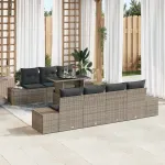 Set de canapele pentru grădină cu pernă 8 pcs Gri GartenMobel Dekor