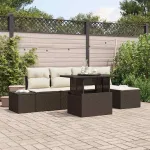 Set de canapele pentru grădină 6 pcs Maro Rattan poli GartenMobel Dekor