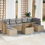 Set de canapele pentru grădină 8 pcs Beige și gri deschis GartenMobel Dekor