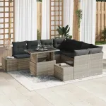 Set de canapele pentru grădină 9 pcs Gri deschis și gri închis GartenMobel Dekor