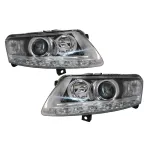 Faruri LED DRL Xenon compatibile Audi A6 C6 4F 2004-2008, fara AFS, Chrome