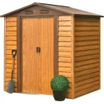 Domček Strend Pro, záhradný, plech, hnedý, 193x152x203 cm
