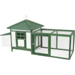 Coteț pentru găini Strend Pro cu acoperiș și țarc, 196x76,5x98 cm