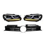 Faruri Osram LED Crom LEDriving Semnal Dinamic si Grila Centrala VW Golf 6 VI (2008-2012) R20 Design