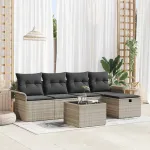 Set de canapele pentru grădină 6 pcs Gri deschis Rattan poli GartenMobel Dekor