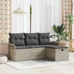 Set de canapele pentru grădină cu pernă 4 pcs Rattan poli GartenMobel Dekor