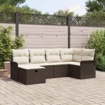 Set de canapele pentru grădină cu pernă 6 pcs Rattan poli GartenMobel Dekor