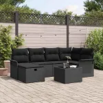Set de canapele pentru grădină cu pernă 7 pcs Rattan poli GartenMobel Dekor